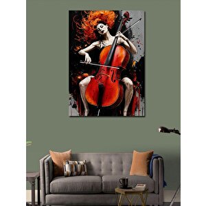 Kanvas Tablo Viyolonsel Çalan Kadın 100x140 cm