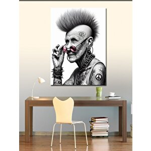 Kanvas Tablo Dövmeli Yaşlı Kadın 70x100 cm