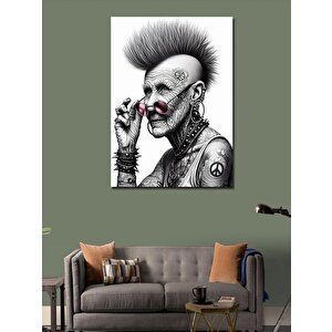 Kanvas Tablo Dövmeli Yaşlı Kadın 70x100 cm