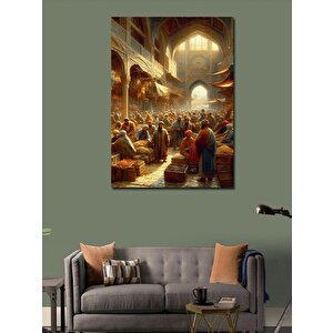 Kanvas Tablo Osmanlı Döneminde Pazar 50x70 cm