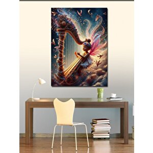 Kanvas Tablo Arp Çalan Kız 50x70 cm