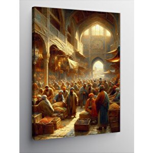 Kanvas Tablo Osmanlı Döneminde Pazar 100x140 cm