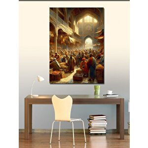 Kanvas Tablo Osmanlı Döneminde Pazar 100x140 cm