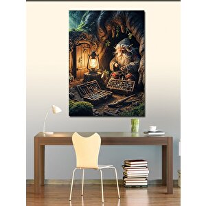 Kanvas Tablo Gaz Lambası Ve Yaşlı Cüce 100x140 cm