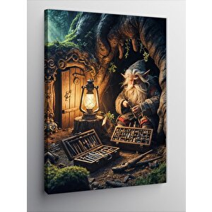 Kanvas Tablo Gaz Lambası Ve Yaşlı Cüce 70x100 cm