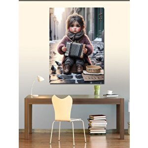 Kanvas Tablo Akordiyon Çalan Çocuk 70x100 cm