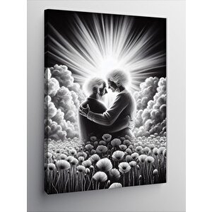 Kanvas Tablo Gelincik Tarlasında Yaşlı Çift 70x100 cm