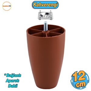 Oval Plastik Ayak 12 Cm Kahverengi Mobilya Yükseltici Sehpa Kanepe Koltuk Ayağı Baza Ayakları Aparat