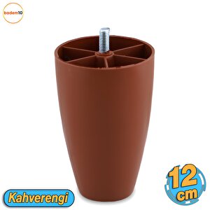 Oval Plastik Ayak 12 Cm Mobilya Yükseltici Sehpa Kanepe Ünite Koltuk Ayağı Baza Ayakları Kahverengi