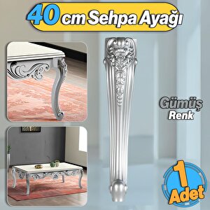 Nehir Plastik Sehpa Ayağı 40 Cm Gümüş Renk Orta Ayak Zigon Sehpa Mobilya Masa Ayakları 1 Adet Gri