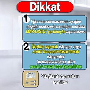 Lukens Masa Dresuar Ayağı 75 Cm Plastik Beyaz Ayak Mutfak Yemek Masası Mobilya Ayakları Beyaz