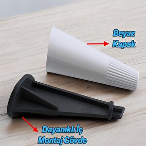 Açılı Konik Beyaz 12 Cm Mobilya Yükseltici Baza Ayağı Koltuk Kanepe Altı Puf Ayakları