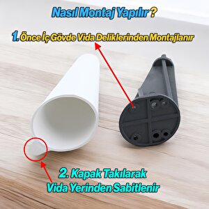 Açılı Konik Beyaz 12 Cm Mobilya Yükseltici Baza Ayağı Koltuk Kanepe Altı Puf Ayakları
