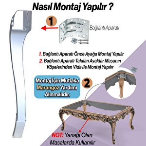 4 Adet Sütun Masa Dresuar Ayağı 77 Cm Plastik Ayak Gümüş Gri Mutfak Yemek Masası Mobilya Ayakları