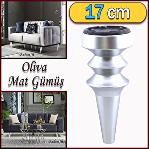 Oliva Mobilya Kanepe Koltuk Tv Ünitesi Baza Ayağı Zigon Orta Sehpası Ayak Ayakları Mat Gümüş 17 Cm