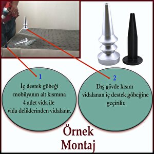 Oliva Mobilya Kanepe Koltuk Tv Ünitesi Baza Ayağı Zigon Orta Sehpası Ayak Ayakları Mat Gümüş 17 Cm