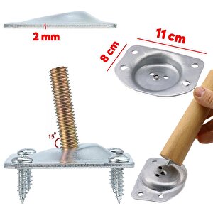 3'lü Ahşap Sehpa Ayak Takımı 40 Cm Zigon Puf Tabure Ayağı Masa Ayakları Açılı Bağlantı Aparatı Dahil