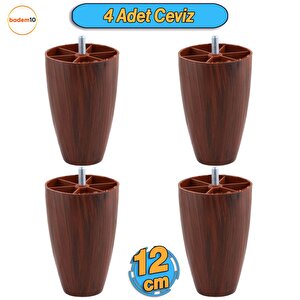 Oval 4 Adet 12 Cm (cevi̇z) Desenli Mobilya Dolap Kanepe Koltuk Baza Yükseltici Destek ayağı ayakları
