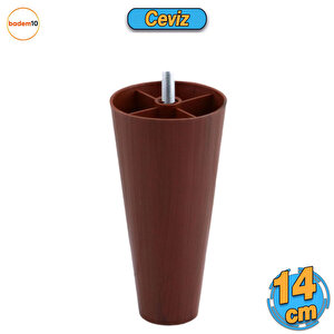 Düz Plastik Ayak 14 Cm Mobilya Yükseltici Sehpa Kanepe Tv Ünitesi Koltuk Ayağı Baza Ayakları Ceviz