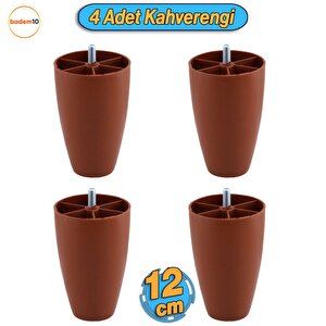 Oval 4 Adet 12 Cm Kahverengi̇ Mobilya Dolap Kanepe Koltuk Baza Ünite Yükseltici Destek ayağı ayakları