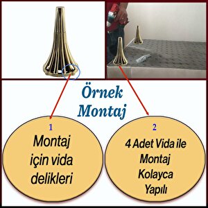 İstanbul 19 Cm Gold Altın Konsol Mobilya Kanepe Koltuk Tv Ünitesi Baza Ayağı Orta Sehpası Ayakları