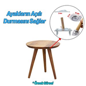 3'lü Ahşap Sehpa Ayak Takımı 45 Cm Zigon Puf Tabure Ayağı Masa Ayakları Açılı Bağlantı Aparatı Dahil