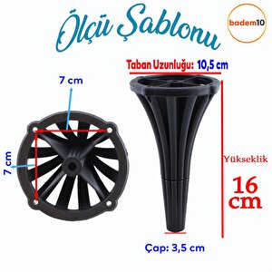İstanbul 16 Cm Siyah Konsol Mobilya Kanepe Koltuk Tv Ünitesi Baza Ayağı Orta Sehpası Ayak Ayakları