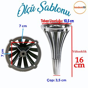 İstanbul 16 Cm Krom Konsol Mobilya Kanepe Koltuk Tv Ünitesi Baza Ayağı Orta Sehpası Ayak Ayakları