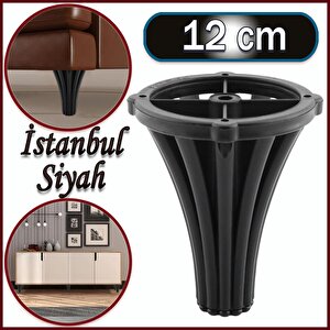İstanbul Konsol Mobilya Kanepe Koltuk Tv Ünitesi Baza Ayağı Orta Sehpası Ayak Ayakları 12 Cm Siyah