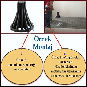 İstanbul Konsol Mobilya Kanepe Koltuk Tv Ünitesi Baza Ayağı Orta Sehpası Ayak Ayakları 12 Cm Siyah