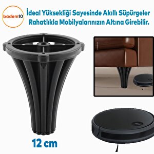 İstanbul Konsol Mobilya Kanepe Koltuk Tv Ünitesi Baza Ayağı Orta Sehpası Ayak Ayakları 12 Cm Siyah