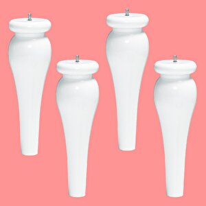 Sembol Plastik Sehpa Ayağı 30 Cm Beyaz Renk 4 Adet Mobilya Orta Sehpası M8 Civatalı Ayak Ayaklar