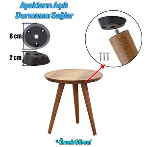 4 Adet Ahşap Mobilya Ayağı 50 Cm Dereceli Aparatlı Sehpa Zigon Orta Masa Puf Tabure Ayakları M8
