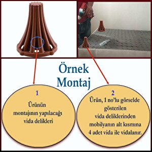 İstanbul Konsol Mobilya Kanepe Koltuk Tv Ünitesi Baza Ayağı Orta Sehpası Ayak Ayakları 12 Cm Kahve