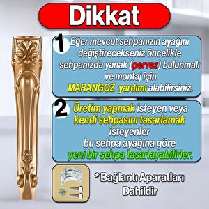 Erva Plastik Sehpa Ayağı 46 Cm Gold Altın Orta Ayak Zigon Sehpa Mobilya Masa Ayakları Altın 1 Adet