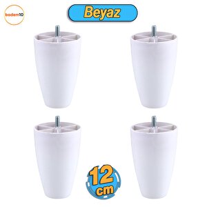 Oval 4 Adet Ayak 12 Cm Mobilya Yükseltici Sehpa Kanepe Tv Ünitesi Koltuk Ayağı Baza Ayakları Beyaz