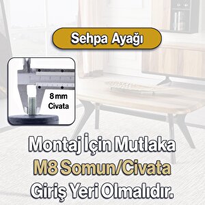 Pırlanta Plastik Sehpa Ayağı 30 Cm Beyaz Renk 4 Adet Mobilya Orta Sehpası M8 Civatalı Ayak Ayaklar