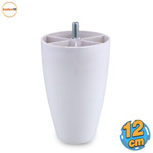 Oval Plastik Ayak 12 Cm Mobilya Yükseltici Sehpa Kanepe Tv Ünitesi Koltuk Ayağı Baza Ayakları Beyaz