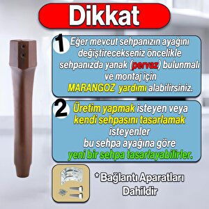 Erva Plastik Sehpa Ayağı 46 Cm Ahşap Desenli Orta Ayak Zigon Sehpa Mobilya Masa Ayakları Kahverengi