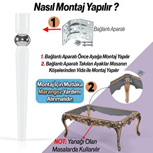 Elips Masa Dresuar Ayağı 75 Cm Plastik Beyaz Ayak Mutfak Yemek Masası Mobilya Ayakları Beyaz