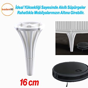 İstanbul 16 Cm Beyaz Konsol Mobilya Kanepe Koltuk Tv Ünitesi Baza Ayağı Orta Sehpası Ayak Ayakları