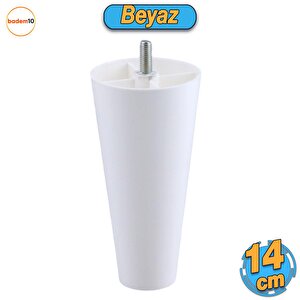 Düz Plastik Ayak 14 Cm Mobilya Yükseltici Sehpa Kanepe Tv Ünitesi Koltuk Ayağı Baza Ayakları Beyaz