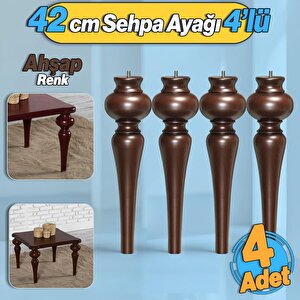 Damla Plastik 4 Adet Sehpa Ayağı 42 Cm Kahverengi Orta Sehpası Ayak Zigon Sehpa Mobilya Ayakları