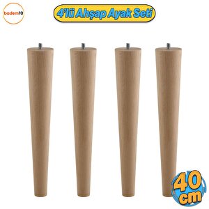 Ahşap Mobilya Ayağı 4 Adet 40 Cm Sehpa Zigon Orta Masa Puf Tabure Tv Ünitesi Ayakları M8 Civatalı