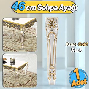 Erva Plastik Sehpa Ayağı 46 Cm Krem Altın Orta Ayak Zigon Sehpa Mobilya Masa Ayakları Gold 1 Adet
