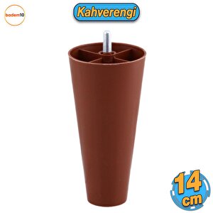 Düz Plastik Ayak 14 Cm Mobilya Yükseltici Sehpa Kanepe Tv Ünitesi Koltuk Ayağı Baza Ayakları Kahve