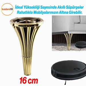İstanbul 16 Cm Gold Altın Mobilya Konsol Kanepe Koltuk Tv Ünitesi Baza Ayağı Orta Sehpası Ayakları