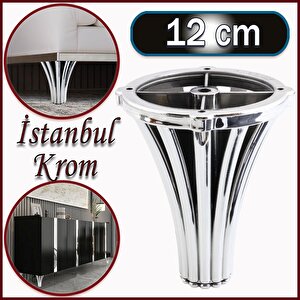 İstanbul Konsol Mobilya Kanepe Koltuk Tv Ünitesi Baza Ayağı Orta Sehpası Ayak Ayakları 12 Cm Krom