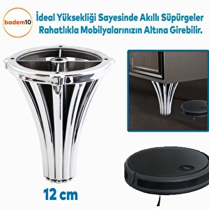 İstanbul Konsol Mobilya Kanepe Koltuk Tv Ünitesi Baza Ayağı Orta Sehpası Ayak Ayakları 12 Cm Krom