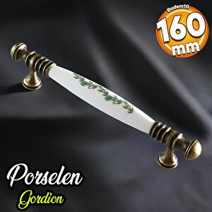 Gordion Gerçek Porselen Eskitme Antik Beyaz 160 Mm Mobilya Mutfak Dolabı Dolap Kulpu Kulbu Kulpları
